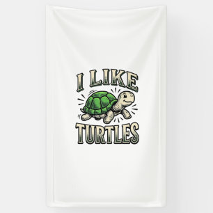 Grappig Ik Hou Van Schildpadden Vintage Schildpad  Spandoek