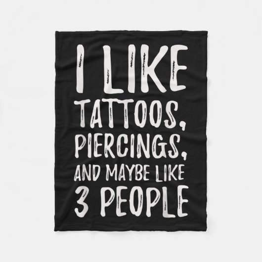 Grappig, ik hou van Tattoos, piercings en misschie Fleece Deken (Voorkant)