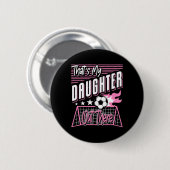 Grappig ik hou van voetbalvaders ronde button 5,7 cm (Voorkant /achterkant)