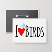 Grappig Ik Hou Van Vogels Button (Voorkant / Achterkant)