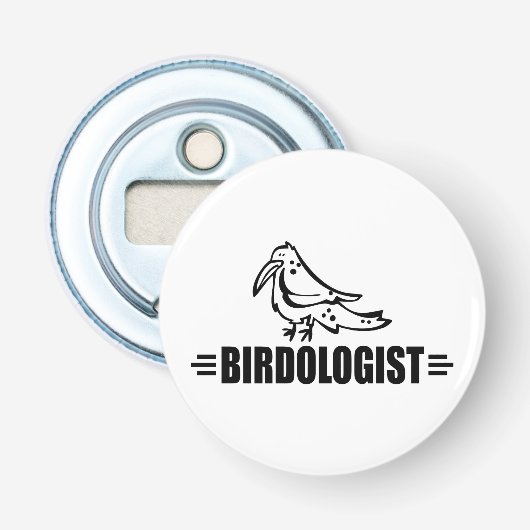 Grappig Ik Hou Van Vogels Button Flesopener (Voorkant)