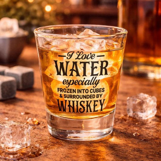 Grappig, ik hou van water bevroren in whiskey shot glas