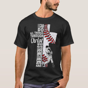 Grappig Ik Kan Alles doen Honkbal Catcher Werper T-shirt