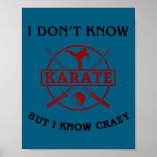 Grappig ik ken karate student riem kung fu grap poster