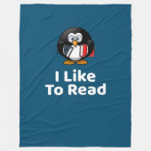 Grappig Ik lees graag Penguin Grappig Lezen Fleece Deken (Voorkant)