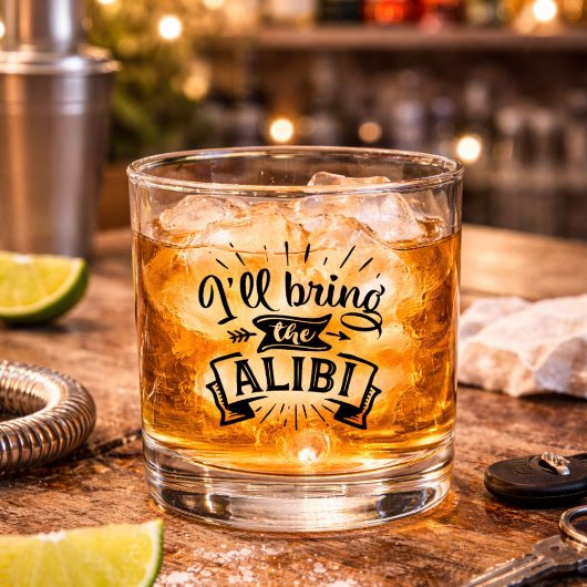 Grappig, ik neem het Alibi mee Whisky Glas