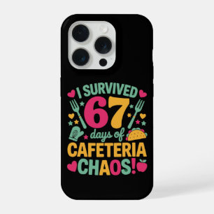 Grappig ik overleefde 67 dagen cafetaria chaos sch iPhone 15 pro case