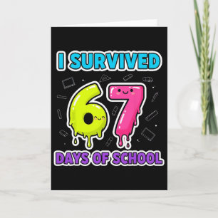Grappig ik overleefde 67 dagen school druppel lera kaart