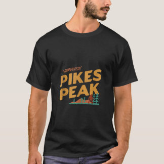 Grappig ik overleefde Pikes Peak Retro Colorado Bi T-shirt