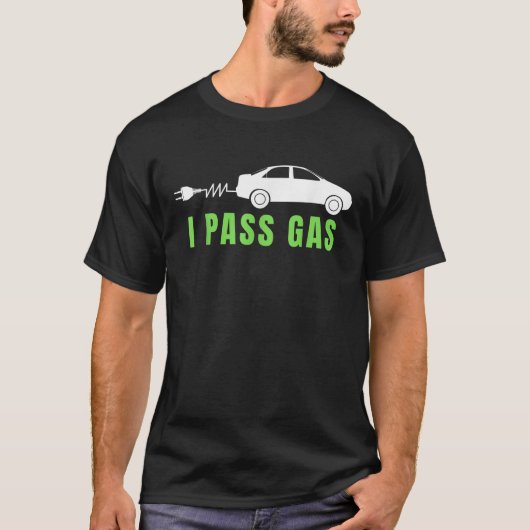 Grappig Ik passeer Gas Elektrische Auto Ik hou van T-shirt (Voorkant)