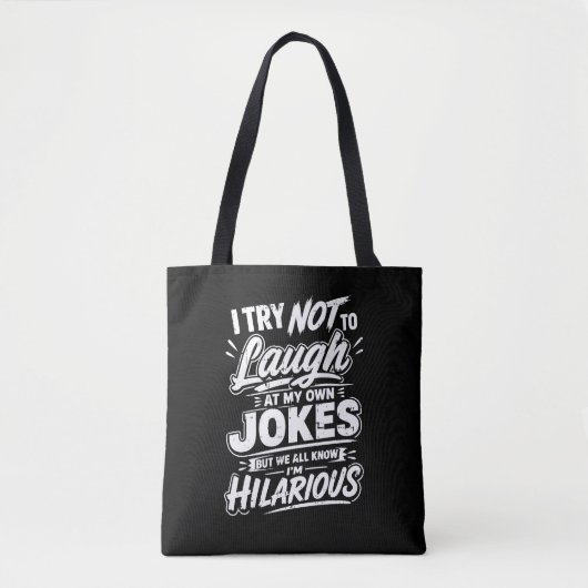 Grappig ik probeer niet te lachen om mijn eigen gr tote bag (Voorkant)