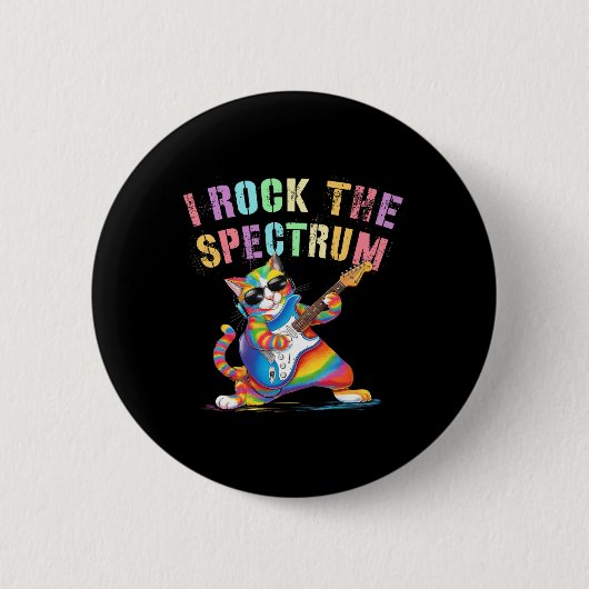 Grappig Ik Rock Het Spectrum Autisme Moeder Vader Ronde Button 5,7 Cm (Voorkant)