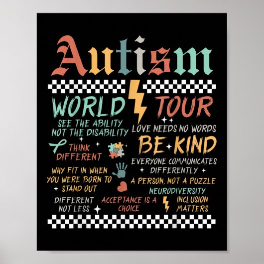 Grappig Ik Rock Het Spectrum Autisme World Tour Au Poster (Voorkant)