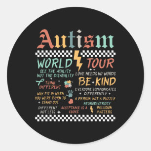 Grappig Ik Rock Het Spectrum Autisme World Tour Au Ronde Sticker