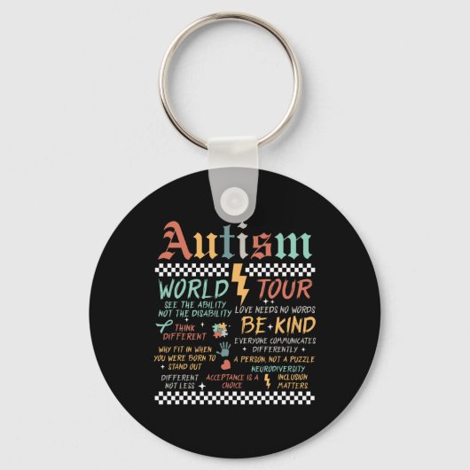 Grappig Ik Rock Het Spectrum Autisme World Tour Au Sleutelhanger (Voorkant)