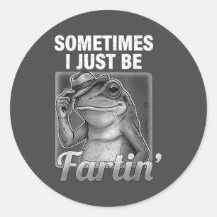 Grappig ik scheet Frog Soms gewoon Sinterklaas Ronde Sticker