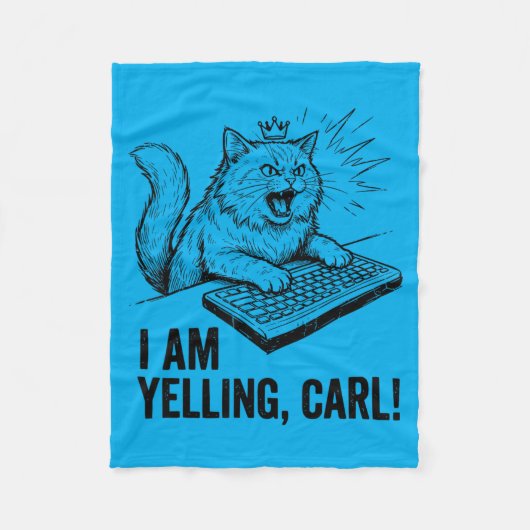 Grappig Ik Schreeuw Carl Doe Kat Meme Humor Quote Fleece Deken (Voorkant)