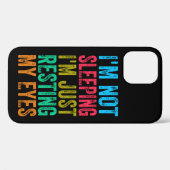 grappig ik slaap niet ik rust gewoon mijn ogen Case-Mate iPhone case (Achterkant (horizontaal))