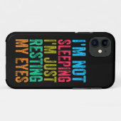 grappig ik slaap niet ik rust gewoon mijn ogen ui Case-Mate iPhone case (Achterkant (horizontaal))