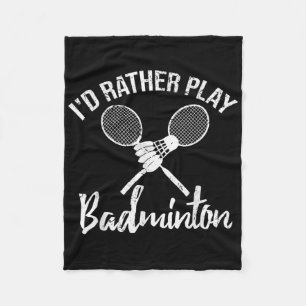 Grappig Ik Speel Liever Badminton Retro Vintage T- Fleece Deken