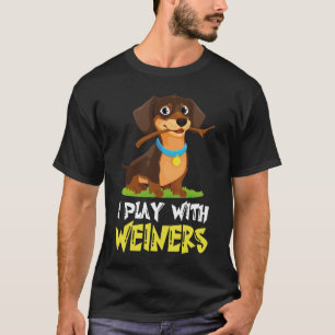 Grappig Ik Speel Met Weiners-Hond Cadeau voor Mann T-shirt