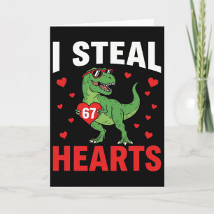 Grappig ik steel harten 67 Valentijnsdag Dinosaur  Kaart