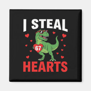 Grappig ik steel harten 67 Valentijnsdag Dinosaur  Magneet