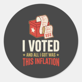 Grappig Ik Stem Inflatie Politieke Ronde Sticker