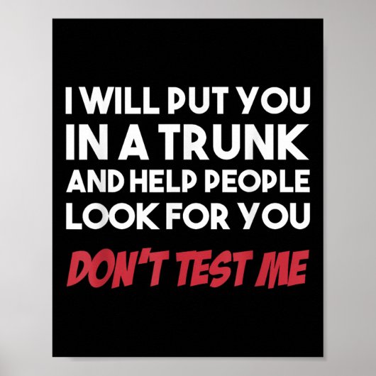 Grappig, ik stop je in een kofferbak en help mense poster (Voorkant)