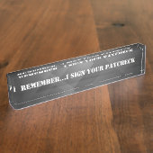 Grappig, ik teken je salaris, op maat, naambordje (Zijkant)