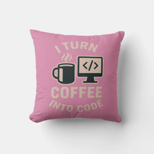 Grappig ik verander koffie in code kussen