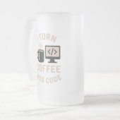 Grappig ik verander koffie in code matglas bierpul (Voorkant links)