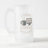 Grappig ik verander koffie in code matglas bierpul (Links)