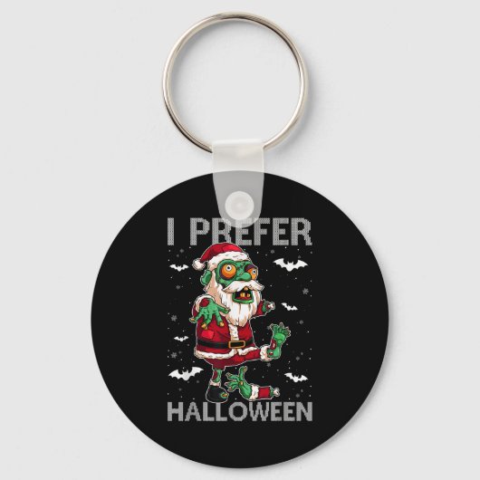 Grappig, ik verkies Halloween Kerstman Zombie Leli Sleutelhanger (Voorkant)