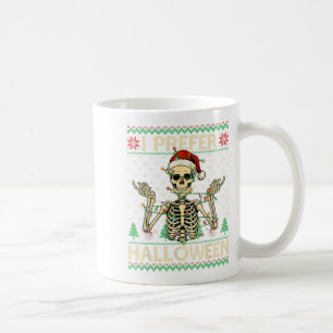 Grappig, ik verkies Halloween-skelet lelijke kerst Koffiemok