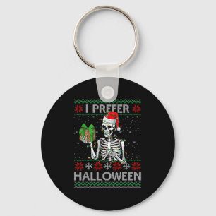 Grappig, ik verkies Halloween-skelet lelijke kerst Sleutelhanger