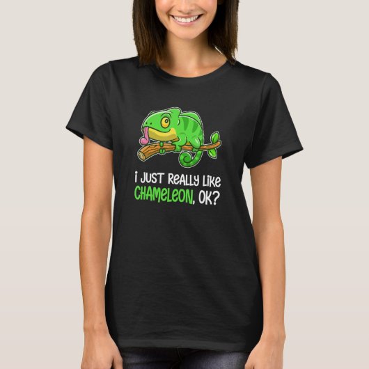Grappig ik vind kameleon dieren gewoon echt leuk C T-shirt (Voorkant)
