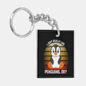Grappig, ik vind pinguïns echt leuk OK Sleutelhanger (Voorkant Links)