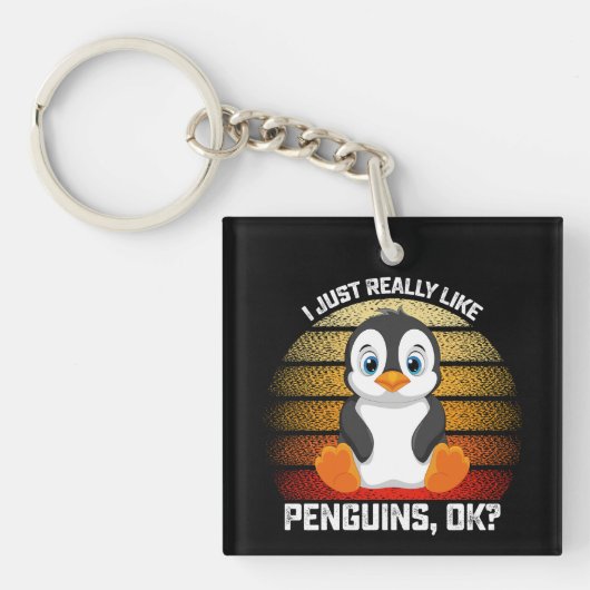 Grappig, ik vind pinguïns echt leuk OK Sleutelhanger (Voorkant)