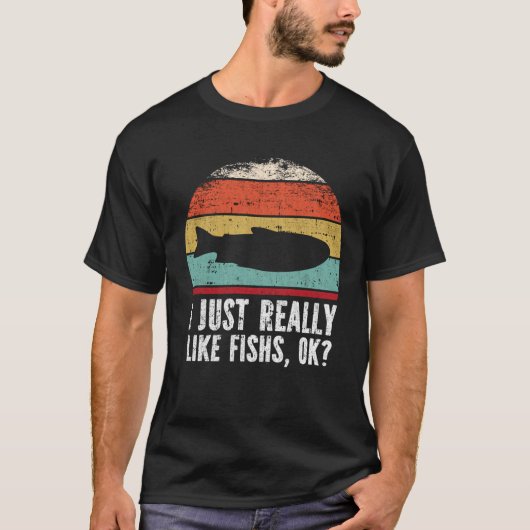 Grappig, ik vind vissen echt leuk OK T-shirt (Voorkant)