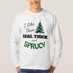 Grappig ik vind ze dik en vol Kerstboom T-shirt