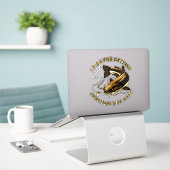 Grappig Ik Vis Naar Meerval Alles Wat Anders Is Is Sticker (Laptop op bureau)