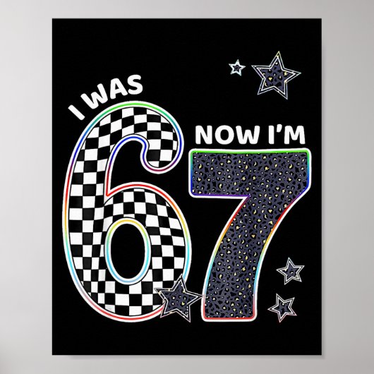 Grappig Ik Was 6 Nu Ben Ik 7 Verjaardag 67 Meme Vo Poster (Voorkant)