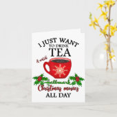 Grappig Ik Wil Gewoon Thee Drinken Kerstmis Kaart (Gele Bloem)