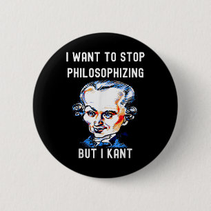 Grappig Ik Wil Stoppen Met Filosoferen Maar Ik Kan Ronde Button 5,7 Cm