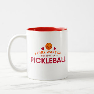 Grappig, ik word alleen zo vroeg wakker voor Pickl Tweekleurige Koffiemok