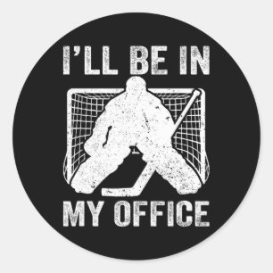 Grappig Ik Zal In Mijn Kantoor Ijs Hockey Speler D Ronde Sticker