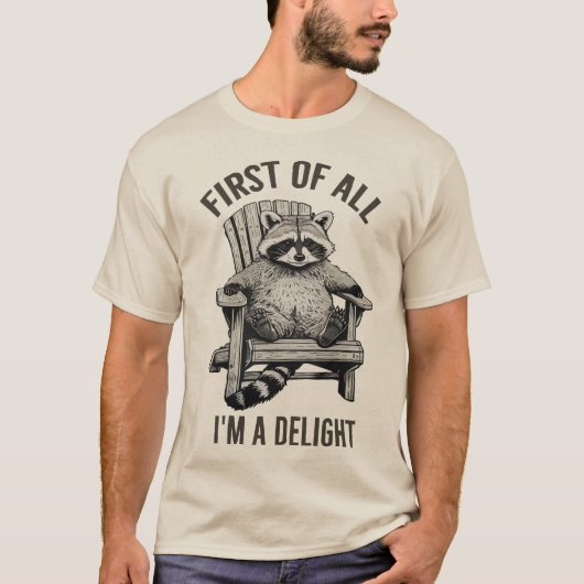 Grappig 'I'm A Delight Sarcastic Raccoon' Cadeau T-shirt (Voorkant)