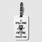 Grappig "I'm Fine" Arrows Cartoon T-shirt Bagagelabel (Voorkant (verticaal))