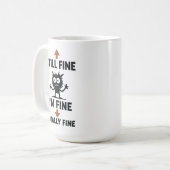 Grappig "I'm Fine" Arrows Cartoon T-shirt Koffiemok (Voorkant links)